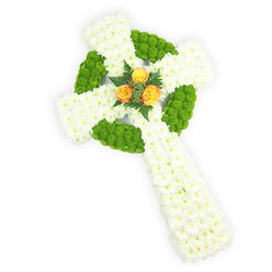 WHITE AND GREEN CELTIC CROSS